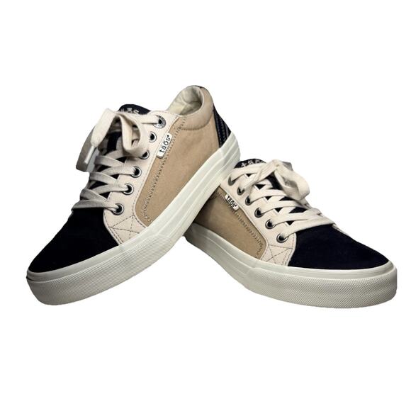 Taos Plim Soul Lux Sneaker Round Toe LaceUp Colorblock Black Tan Multi PLS-13644 - Picture 1 of 9